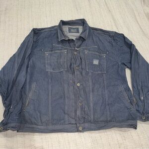 Vintage Marithe Francois Girbaud Men Blue Denim Jean Jacket size XXXXL 4X